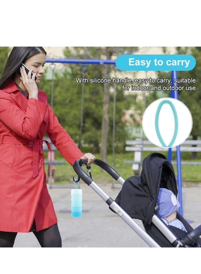 2 PCS 4 Layers Sakura Baby Milk Formula Dispenser & Container Box for Travel (Blue) - Image 5