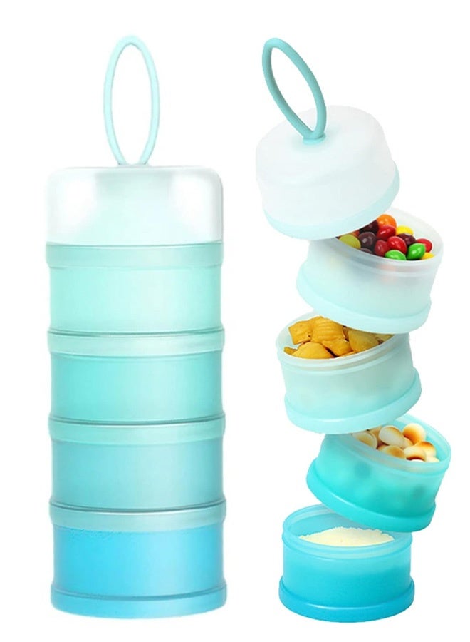 2 PCS 4 Layers Sakura Baby Milk Formula Dispenser & Container Box for Travel (Blue) - Image 1