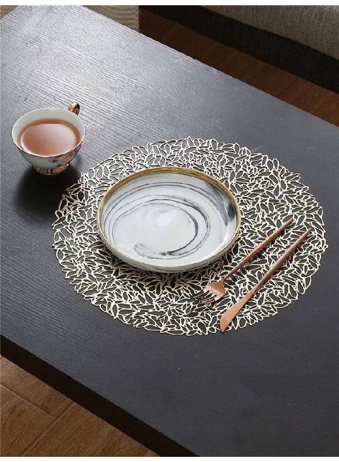 Kutis Set of 4 Restaurant Hollow PVC Decoration Meal Mat Anti-hot Dining Table Line Mat Steak Plate Pad - Image 3