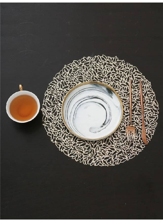Kutis Set of 4 Restaurant Hollow PVC Decoration Meal Mat Anti-hot Dining Table Line Mat Steak Plate Pad - Image 5