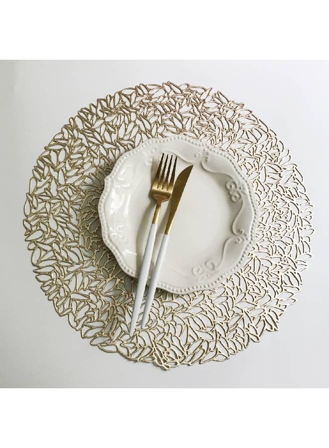 Kutis Set of 4 Restaurant Hollow PVC Decoration Meal Mat Anti-hot Dining Table Line Mat Steak Plate Pad - Image 4