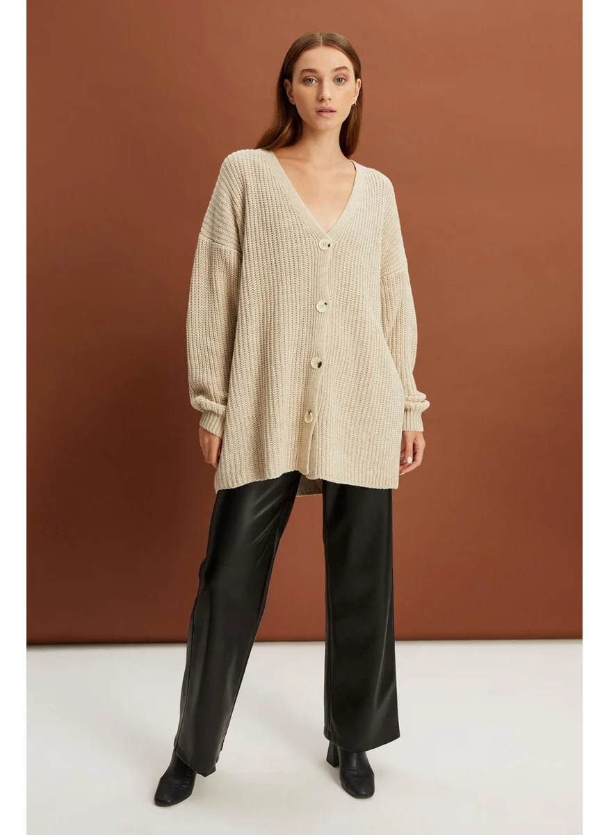 الكسندر جاردي Buttoned Long Knit Cardigan (B22-5755-STD)