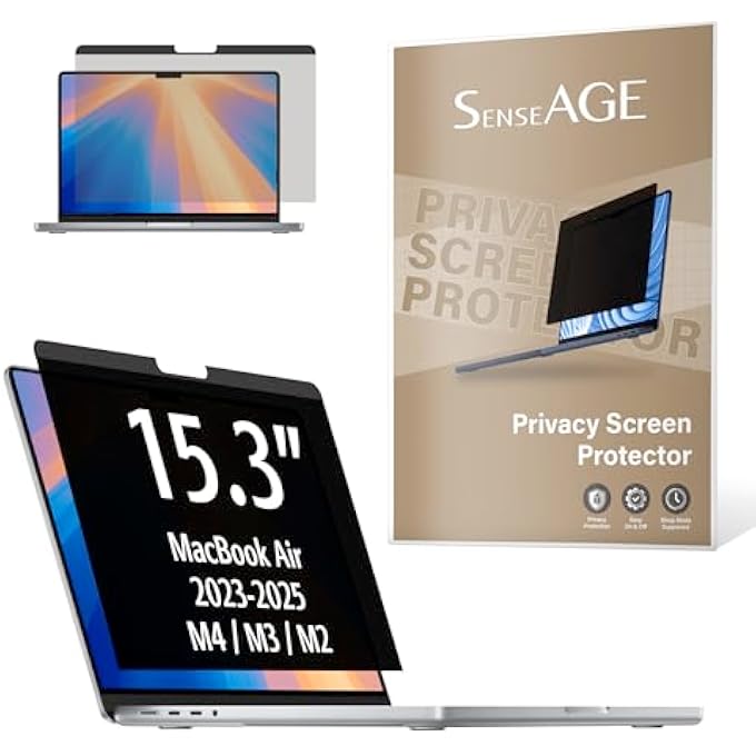 SenseAGE MAGNETIC PRIVACY SCREEN FILTER FOR MACBOOK AIR 15.3 M2/M3(A2941/A3114), ANTI-GLARE PRIVACY SCREEN PROTECTOR, COMPATIBLE WITH APPLE MAC LAPTOP 15 (2023 M2,2024 M3) - Image 1