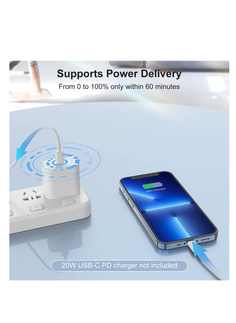 Generic - 2 Packs USB-C to Lightning Cable, iPhone USB C Charger Cable PD Fast Lightning to Type C Charging Cable Lead Compatible with iPhone 14 Pro Max/13/ 13/12/SE2020/11/XR/XS Max/X/8--White - Image 1