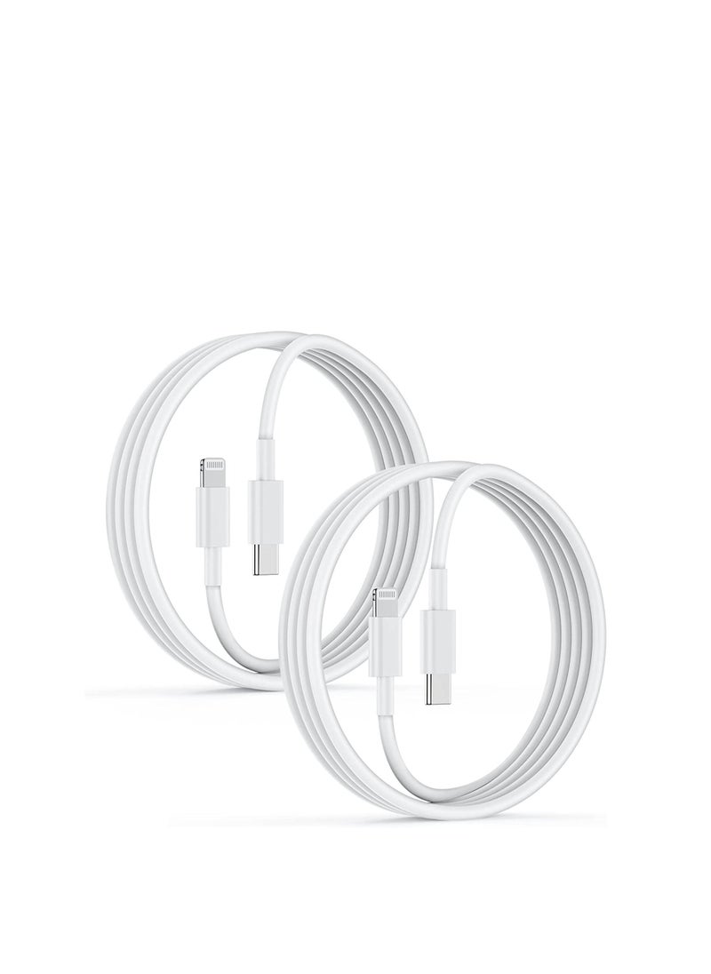 Generic - 2 Packs USB-C to Lightning Cable, iPhone USB C Charger Cable PD Fast Lightning to Type C Charging Cable Lead Compatible with iPhone 14 Pro Max/13/ 13/12/SE2020/11/XR/XS Max/X/8--White - Image 1