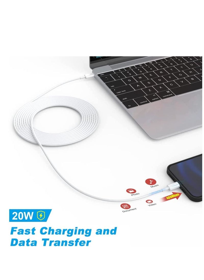 Generic - 2 Packs USB-C to Lightning Cable, iPhone USB C Charger Cable PD Fast Lightning to Type C Charging Cable Lead Compatible with iPhone 14 Pro Max/13/ 13/12/SE2020/11/XR/XS Max/X/8--White - Image 1