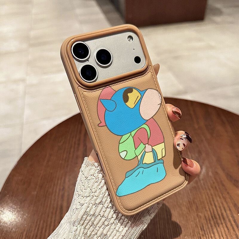 Apple iPhone 17 Pro Max phone case, featuring a cool brown cartoon design for kids, providing drop protection
