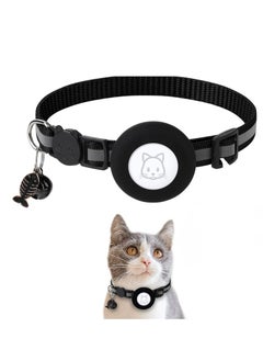 Airtag Cat Collar Air tag Cat Collar with Bell and Safety Buckle in 3/8" Width Reflective Collar with Waterproof Airtag Holder Compatible with Apple Airtag for Cat Dog Kitten Puppy