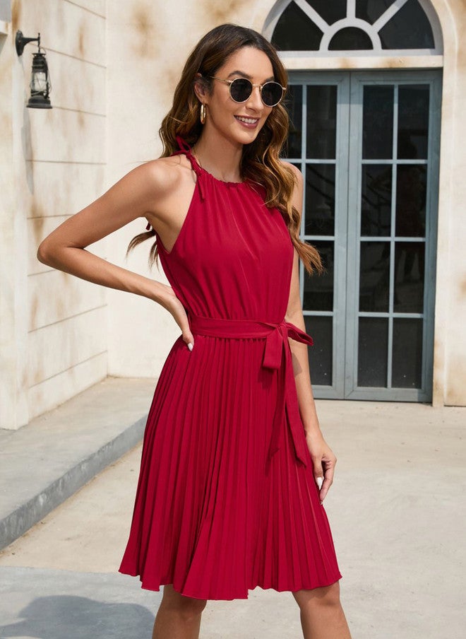 YUNIQEE فستان ضيق وواسع للنساء باللون الأحمر - Image 3