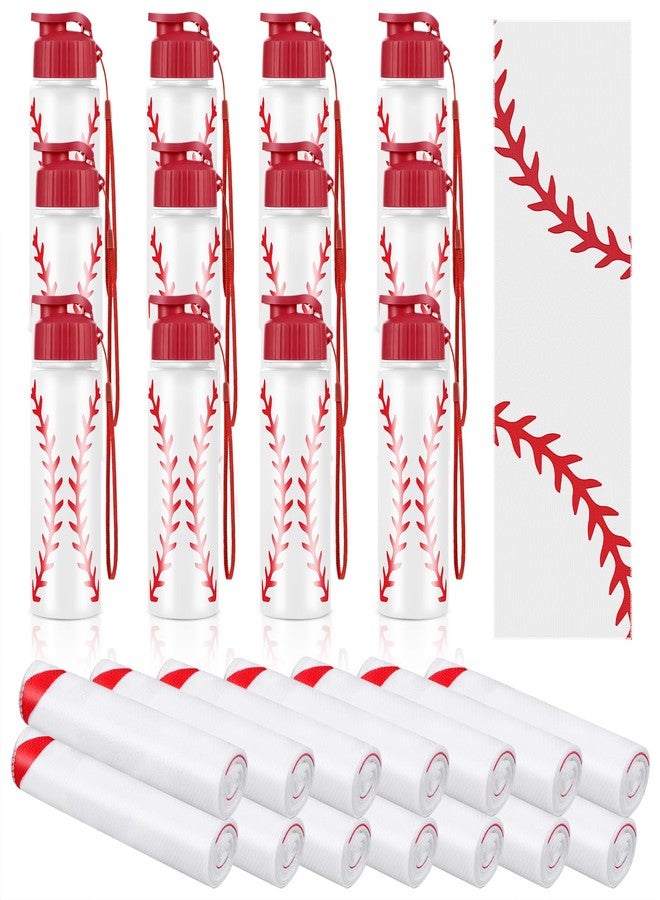 Olgaa 24Pcs Sport Party Favors 12 Pcs Reusable Baseball Water Bottle Bulk 20 oz 12 Pcs Soft Cooling Towels Sports Accessories for Party Favor Players Lovers Team Gifts (Baseball) - Image 1