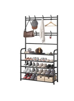 3-in-1 Hall Tree Shoe Bench with Coat Hat Umbrella Rack(Black) - pzsku/Z595E09269F882A88AB68Z/45/_/1736846725/d79ffcdd-6986-42e9-abb5-0ebe931216fe