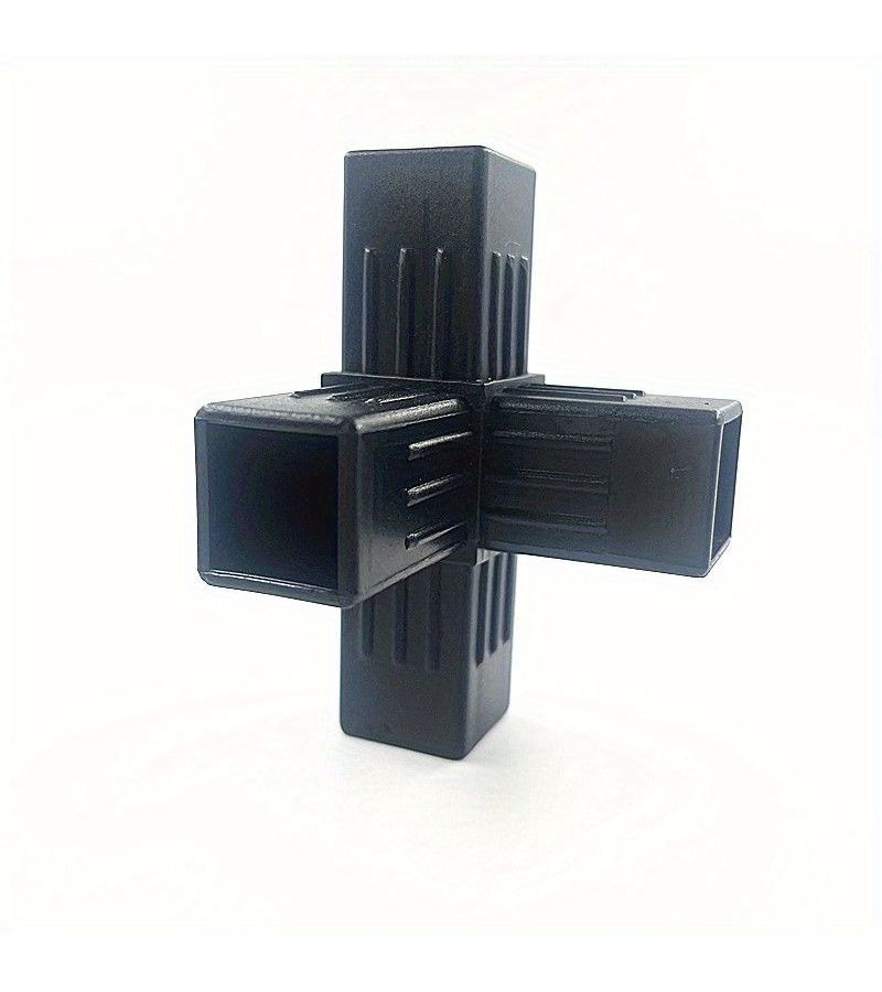5 Port Plastic Corner Connector 2 Pcs Three Way Connector 90 Degree Elbow Bracket Industrial Shelf Mounting Bracket For Secure Pipe Connection Durable Black Pipe Connector Compatible With European And American Thread Standards - Image 5
