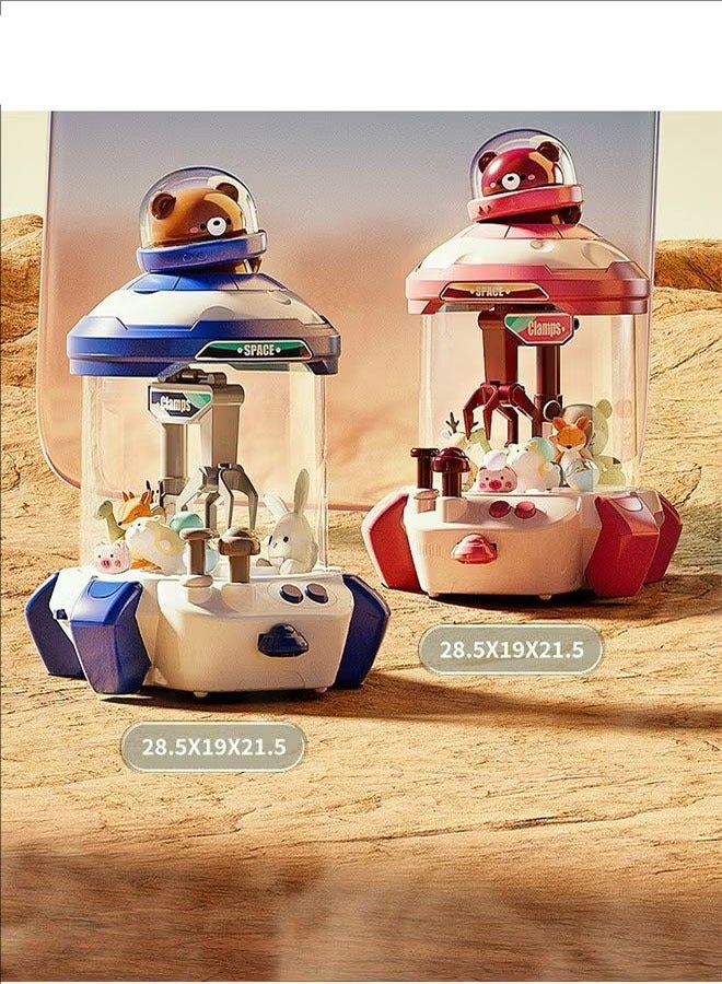 Children Mini Claw Machine Toys Cartoon Rocket Automatic Coin Operated Play Game Arcade Crane Doll Machines,Blue - Image 3