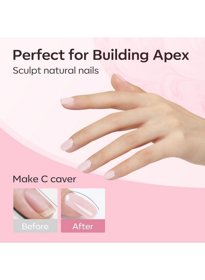 modelones مجموعة جل بناء الأظافر 6 ألوان جل بناء 8 في 1 جل صلب بلون وردي فاتح جل بناء أظافر مقوي وممتد جل قاعدة ملون غراء أطراف أظافر مرصعة بأحجار الراين جل في زجاجة هدايا للنساء - Image 5