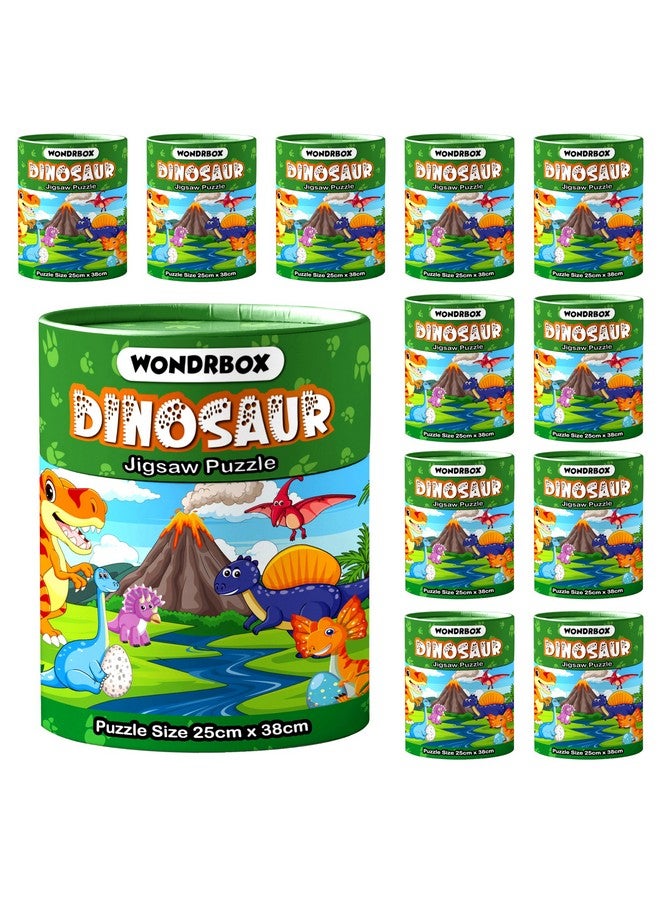 WONDRBOX Return Gifts for Kids | Set of 12 | Dinosaur Jigsaw Puzzle for Kids Age 5 & Above | Educational and Learning Toy for Boys and Girls | Birthday Gifts Puzzle (60 Pieces Each) - Image 1