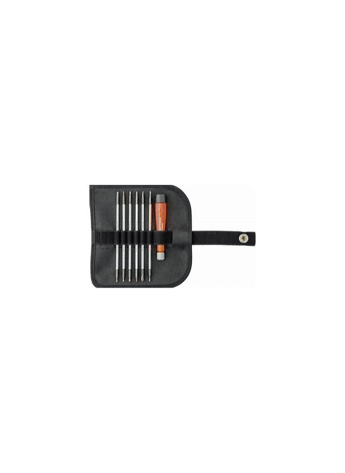 PB 515 Screwdrivers set with telescopic handle and duplex interchangeable blades in a compact roll-up case