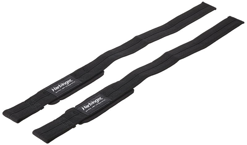 Harbinger 20500 Big Grip No-Slip Nylon Lifting Straps with DuraGrip, Padded, 21.5", Black - Image 1