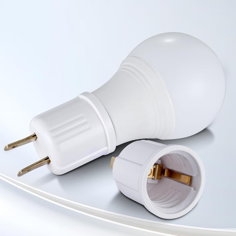 EMNOOTI Outlet to Socket Adapter, Plug-in Light Socket, Convert Outlet to Light Bulb Socket, Polarized 2-Prong Outlet to E26 E27 Screw Base Bulb Socket, 660 Watt, 125 Volt, UL Listed (4-Pack) - Image 2