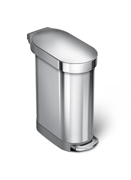 simplehuman simplehuman 45 Liter  12 Gallon Slim HandsFree Kitchen Step Trash Can Brushed Stainless Steel 