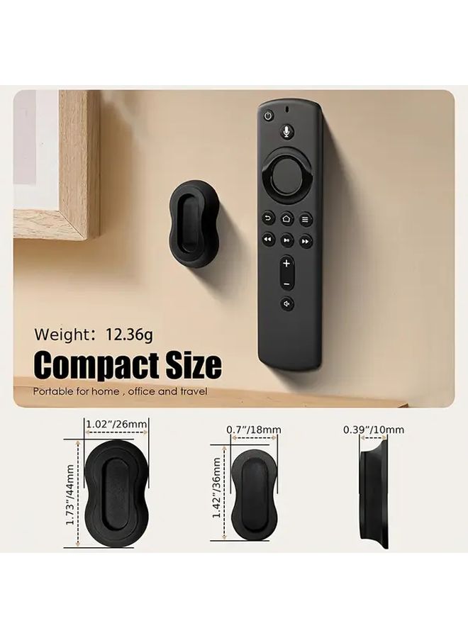 White 2 Pairs Magnetic Remote Control Holder Wall Mount No Drill Installation - Image 3