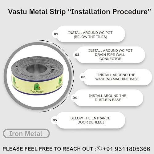 TREEMAISON Iron Strip for Vastu Remedy | Width-0.5 Inch | Thickness -0.3mm | Length-8 Feet Approx | Vastu Strips for Zone Balancing/Toilet |Strip Remedy (Pack of 2) - Image 5