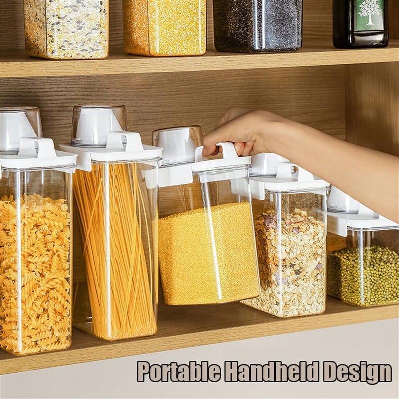 Triflice 2Pcs Rice Dispenser Storage Containers, 1.1L Small Rice Bucket with Measuring Cup & Pour Spout, Kitchen Plastic Airtight Container for Cereal, Grain, Flour, Sugar, Oatmeal, Dry Pet Dog Food - Image 5