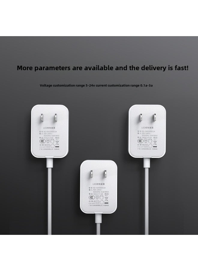 12V1A/5V2A/24V0.5A Power Adapter 19510 Lamps LED Desk Lamp 3C Certification Power Adapter-Color:5v1.98a Lamps Special Medium Standard 3c Certification Black-Specifications:DC Head 5.5*2.1  - Image 4