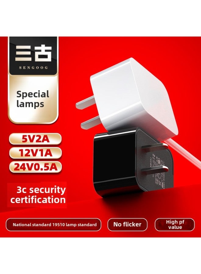 12V1A/5V2A/24V0.5A Power Adapter 19510 Lamps LED Desk Lamp 3C Certification Power Adapter-Color:5v1.98a Lamps Special Medium Standard 3c Certification Black-Specifications:DC Head 5.5*2.1  - Image 2