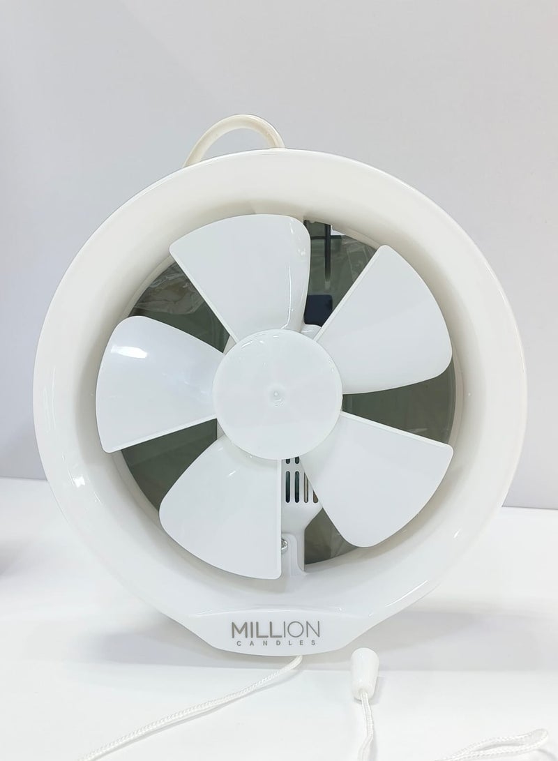 مليون مروحة شفط حائطية للمطبخ والحمام 15 سم، لون أبيض - Image 1