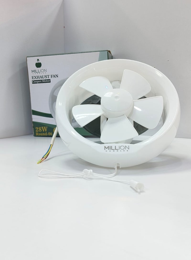 مليون مروحة شفط حائطية للمطبخ والحمام 15 سم، لون أبيض - Image 3