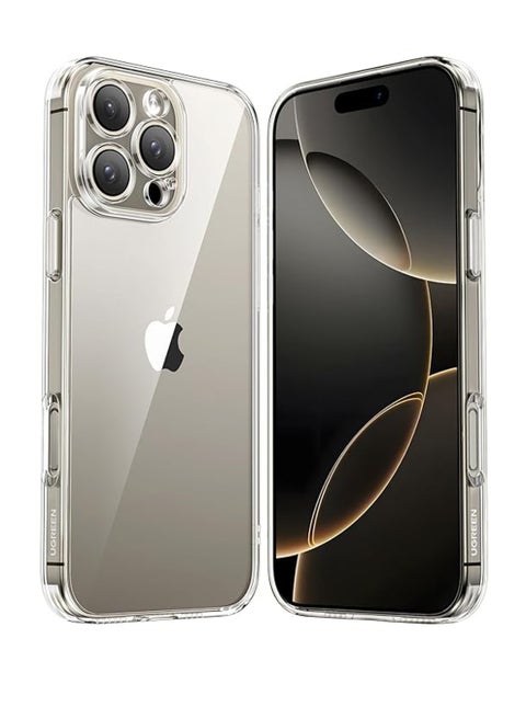 غطاء حماية مقاوم للصدمات لـ iPhone 16 Pro Max - شفاف للغاية، متين مع فتحات دقيقة - حماية من الخدوش والأتربة والبقع - غطاء خلفي سيليكوني شفاف لـ iPhone 16 Pro Max