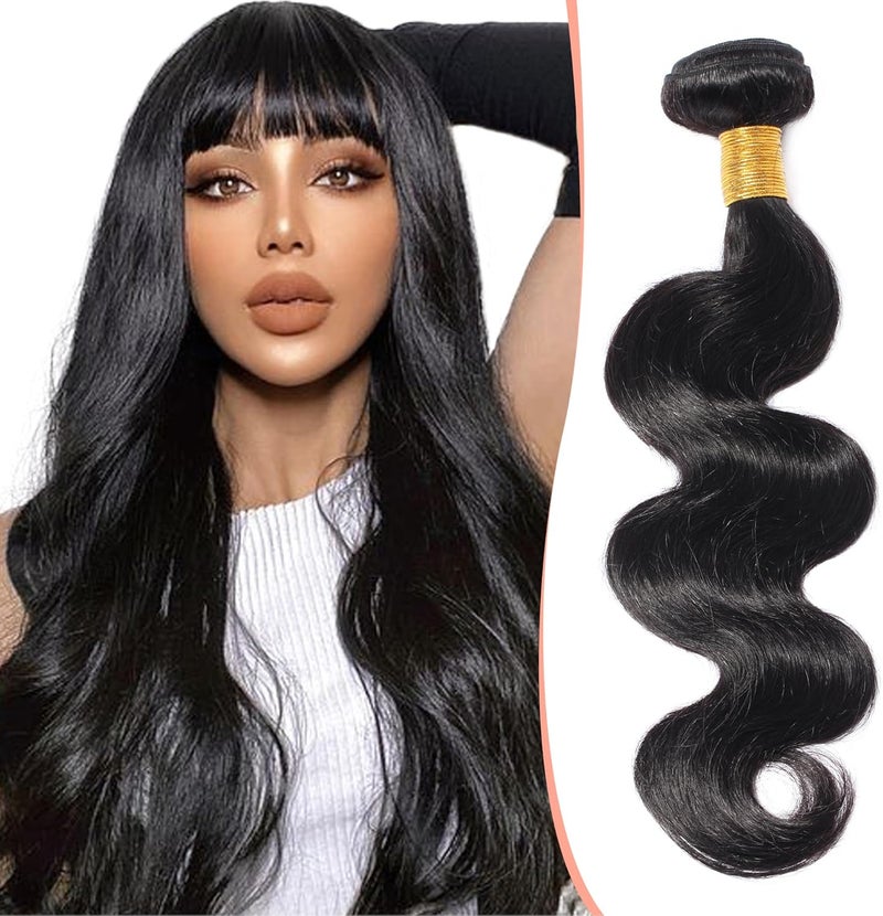 10 inches SEGO Body Wave Human Hair Weave Bundles Hair Weft Extensions Real Human Hair 1B Natural Black Brazilian Virgin Remy No Clip in 1 Bundle100g