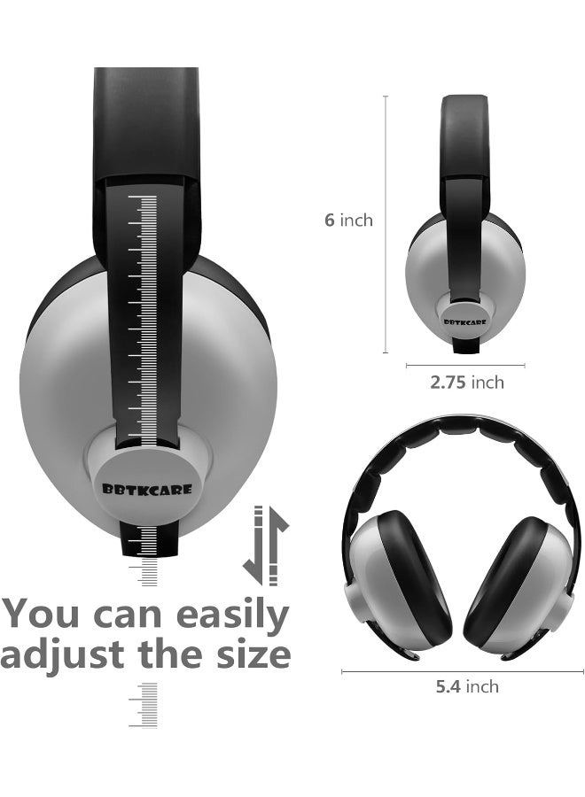BBTKCARE Baby Noise Cancelling Headphones - Baby Ear Protection - Comfortable & Safe - Grey - Image 2