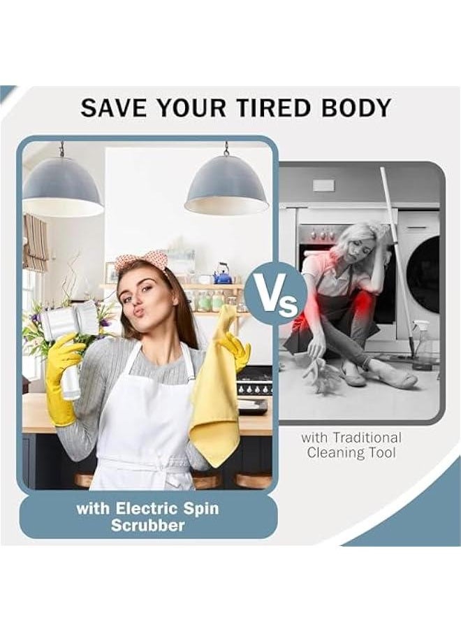 HOOKOR Electric Cleaning Brush, Electric Spin Scrubber, Wireless Electric Cleaning Brush, Handheld Electric Spin Scrubber, with 5 Replaceable Brush Heads, for Floor, Wall, Tile, Toilet, Window, Sink  - Image 2