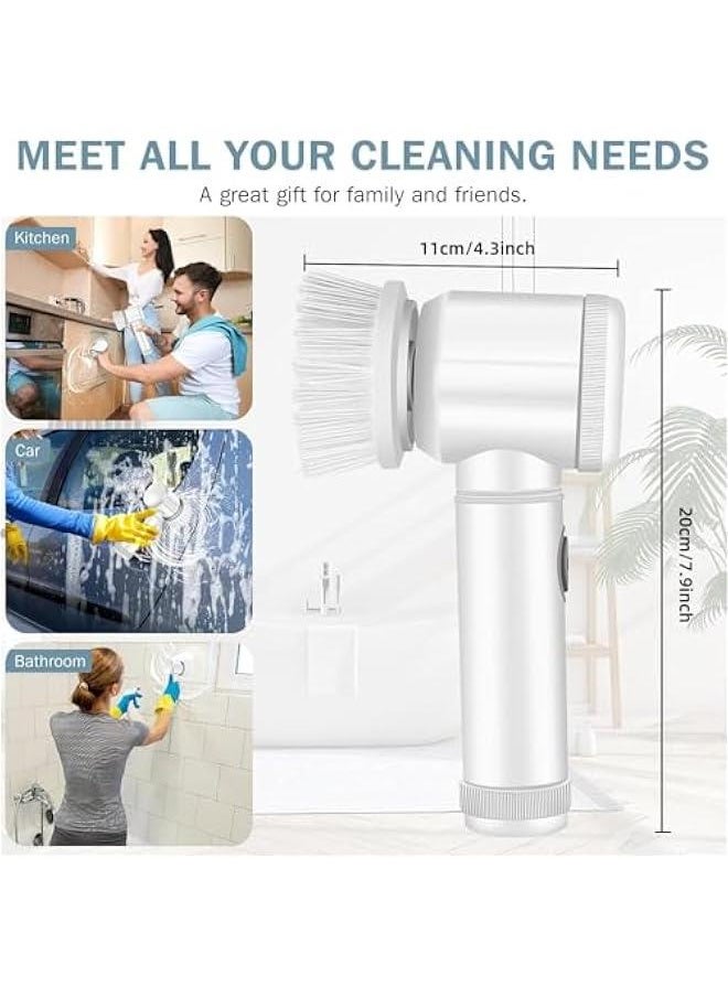 HOOKOR Electric Cleaning Brush, Electric Spin Scrubber, Wireless Electric Cleaning Brush, Handheld Electric Spin Scrubber, with 5 Replaceable Brush Heads, for Floor, Wall, Tile, Toilet, Window, Sink  - Image 3