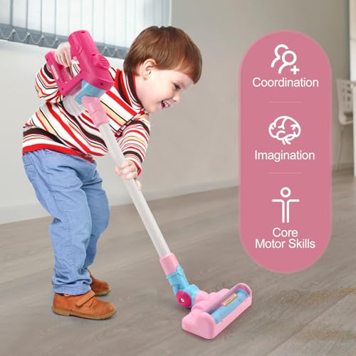 Jenilily Kids Vacuum Cleaner Toy for Toddlers - Toy Vacuum Set Pretend Role Play Household Toys with Sound Effects for Age 3+ Boys Girls Learning Toys Birthday - Image 4