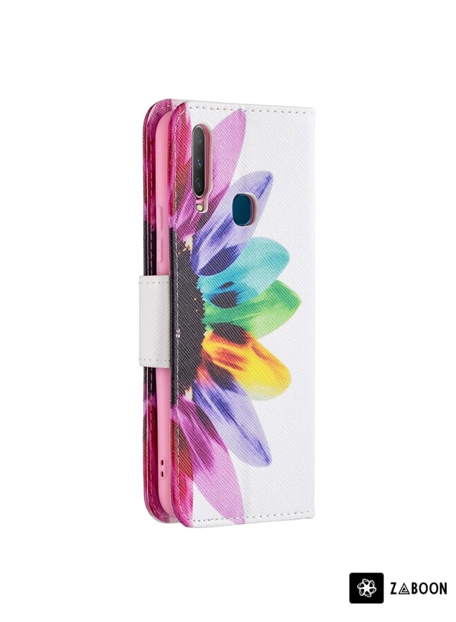 Zaboon Protective Case Cover For vivo Y11 / Y15 / Y12 / Y17 Colored Drawing Pattern Horizontal Flip Leather Case with Holder & Card Slots & Wallet - Image 3