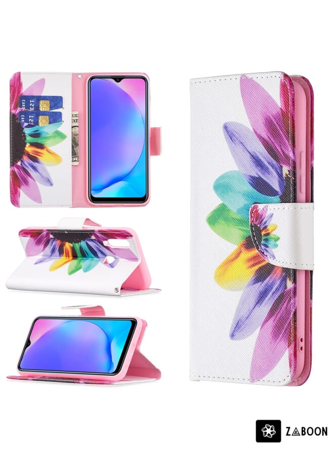 Zaboon Protective Case Cover For vivo Y11 / Y15 / Y12 / Y17 Colored Drawing Pattern Horizontal Flip Leather Case with Holder & Card Slots & Wallet - Image 1