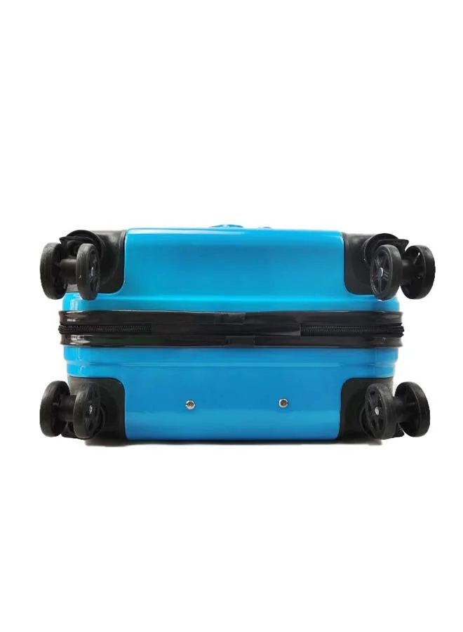 Reflection Kids Embossed Hard Luggage Suitcase, Lightweight Trolley Bag with 360° Spinner Wheels Blue, 18 inches