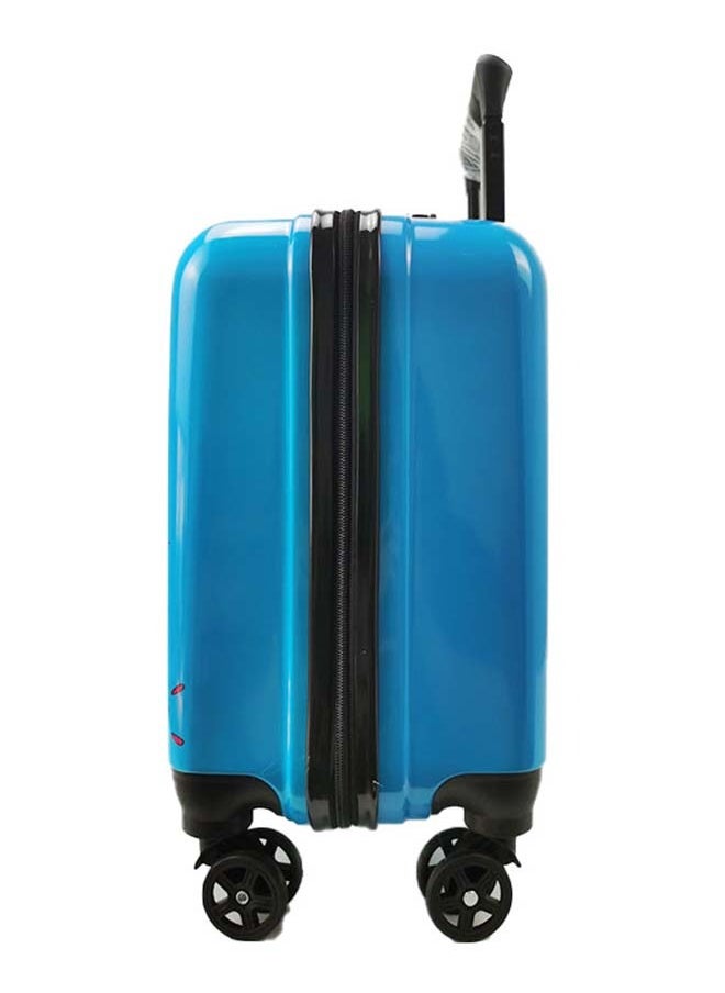 Reflection Kids Embossed Hard Luggage Suitcase, Lightweight Trolley Bag with 360° Spinner Wheels Blue, 18 inches  - Image 3