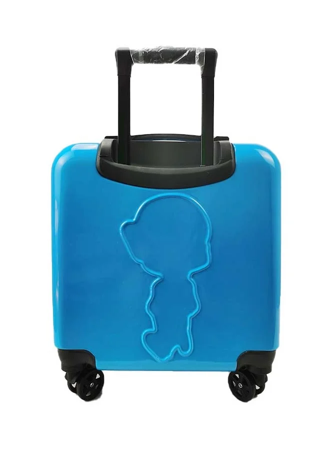 Reflection Kids Embossed Hard Luggage Suitcase, Lightweight Trolley Bag with 360° Spinner Wheels Blue, 18 inches