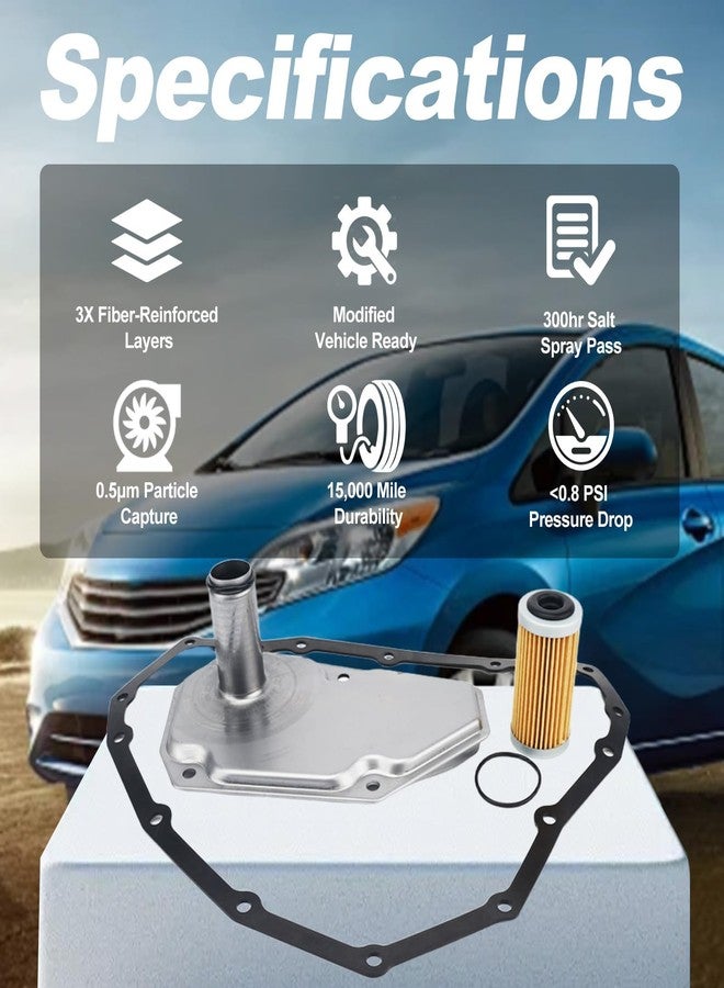 RARAYC طقم فلتر زيت ناقل الحركة CVT وحوض الزيت RARAYC RE0F11A JF015E متوافق مع سيارات نيسان فيرسا/سنترا/نوت موديلات 2012-2019، بديل للأرقام 33010-JF015 و31726-28X0A - Image 5