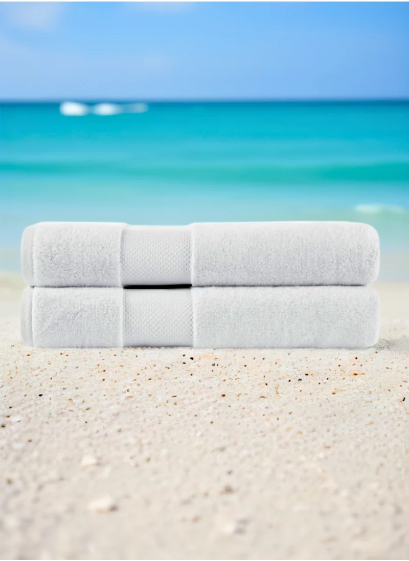 1Chase Luxury Cotton Bath Towels – Set of 2 Large White Towels | 70x140 cm, 650 GSM, Ultra-Soft & Absorbent Hotel & Spa Quality