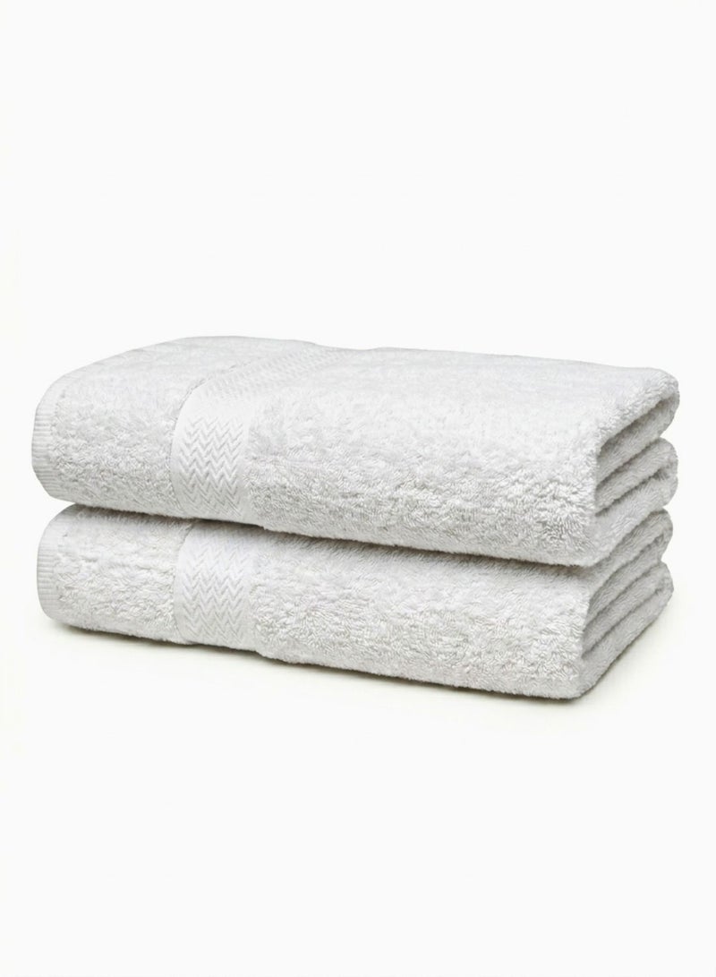 1Chase Luxury Cotton Bath Towels – Set of 2 Large White Towels | 70x140 cm, 600 GSM, Ultra-Soft & Absorbent Hotel & Spa Quality - Image 1