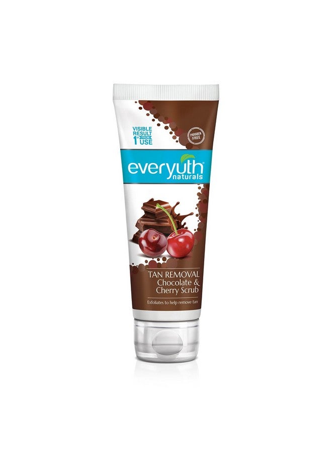 Everyuth Naturals Tan Removal Chocolate & Cherry Scrub|D Tan, Detoxify & Cleanse|Paraben Free| Antioxidant Choco & Multi-Vitamin Cherries|For Oily, Dry, Normal, Combination & Sensitive Skin - 100G - Image 1