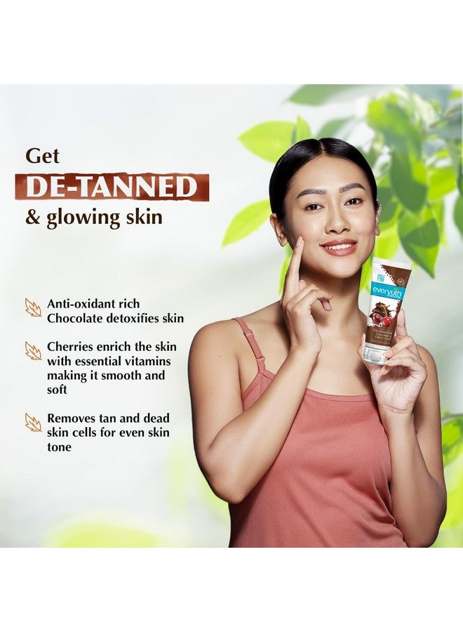 Everyuth Naturals Tan Removal Chocolate & Cherry Scrub|D Tan, Detoxify & Cleanse|Paraben Free| Antioxidant Choco & Multi-Vitamin Cherries|For Oily, Dry, Normal, Combination & Sensitive Skin - 100G - Image 2