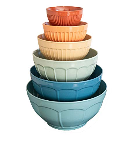 TarHong TarHong French Country 6 Piece Mixing Bowl Set Multi Color Multicolor Melamine 