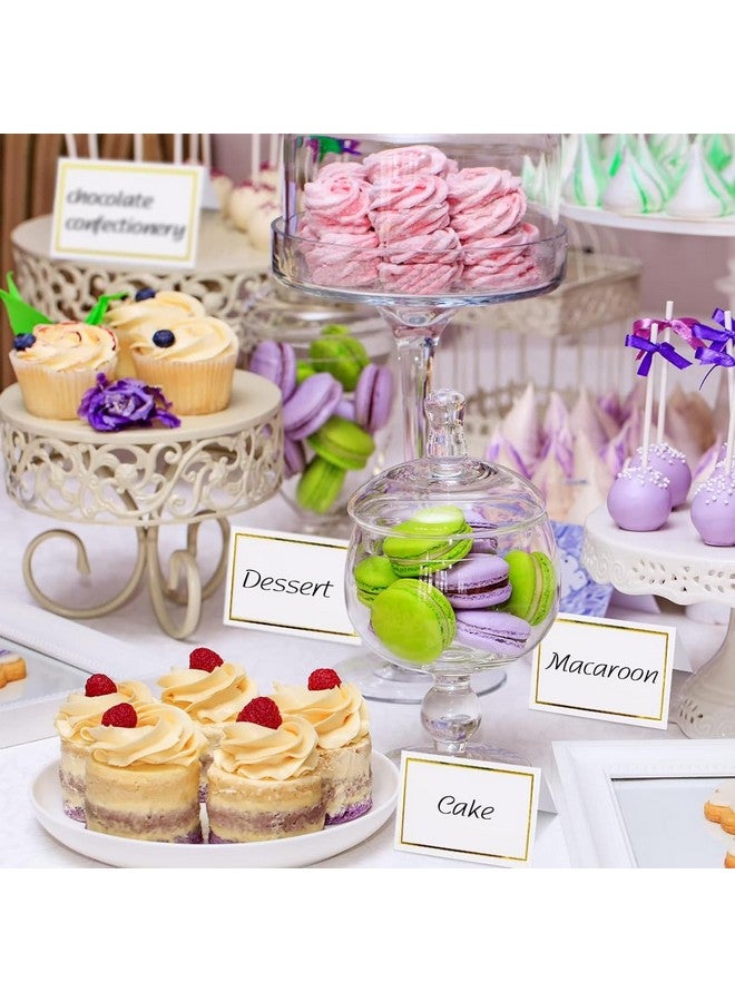 هاسذيب بطاقات أماكن HASTHIP®، 100 قطعة، لتجهيز الطاولة، بطاقات الأسماء، بطاقات أماكن الزفاف، بطاقات أماكن بسيطة قابلة للطي مع حواف من رقائق الذهب لحفلات الزفاف، الولائم، المناسبات، المقاعد المحجوزة، الخيمة، 3.5 × 2 بوصة - Image 4