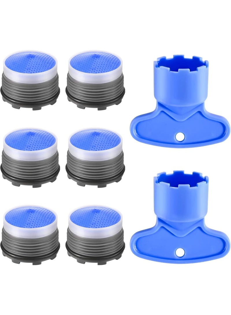 SYOSI Faucet Aerator M18.5, Kitchen Bathroom Sink Aerators Replacement with Flow Restrictor and Key Removal Tool, Water Saving Tap Filter Easy to Install for Home and Apartment Use, 8 Pack - Image 1