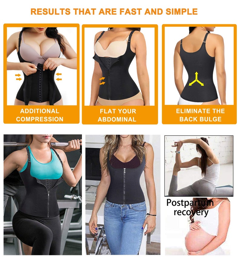 Eleady Women's Underbust Corset Waist Trainer Cincher Steel Boned Body Shaper Vest with Adjustable Straps (S, Black) - Image 5
